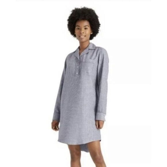 Levi’s for Target Woven Striped Sleepshirt Pajama Nightgown, NWT - Picture 1 of 5